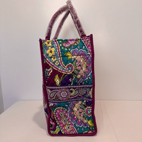 NWOT Vera Bradley Quilted Paisley Tote Bag Double Handles Multicolor Vibrant XL - Picture 4 of 11